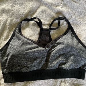 PINK Victoria's Secret Ultimate Gray Yoga Padded Bra Large NWOT